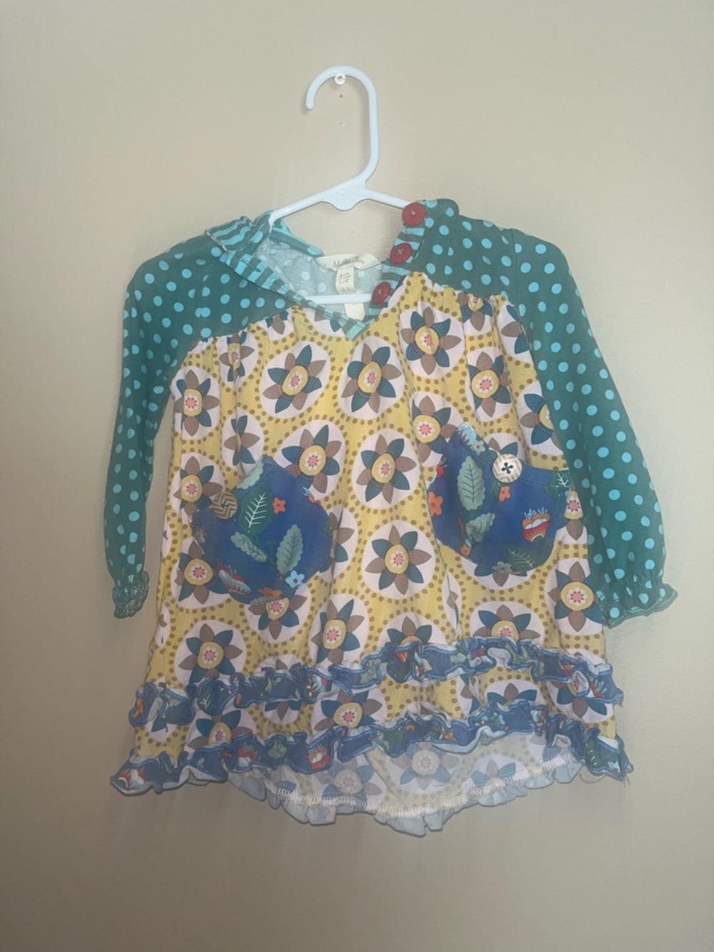 Matilda Jane Floral Baby Bear Dress Hooded Dress Choose Own Path 18/24 Months